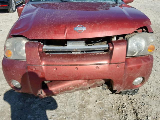 1N6ED27Y11C318949 - 2001 NISSAN FRONTIER C RED photo 7