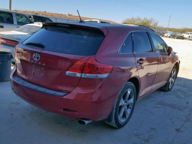 4T3ZK3BB5AU022865 - 2010 TOYOTA VENZA BASE RED photo 4