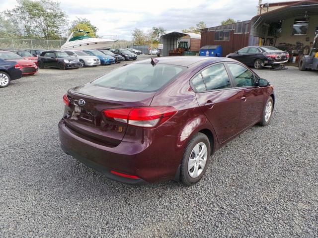 3KPFL4A79HE110004 - 2017 KIA FORTE LX BURGUNDY photo 4