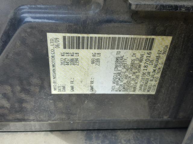 1N4BL21E59C187016 - 2009 NISSAN ALTIMA 3.5 GRAY photo 10