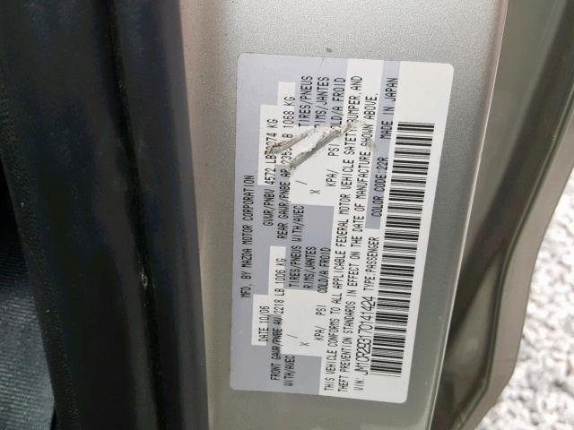 JM1CR293170141424 - 2007 MAZDA 5 SILVER photo 10