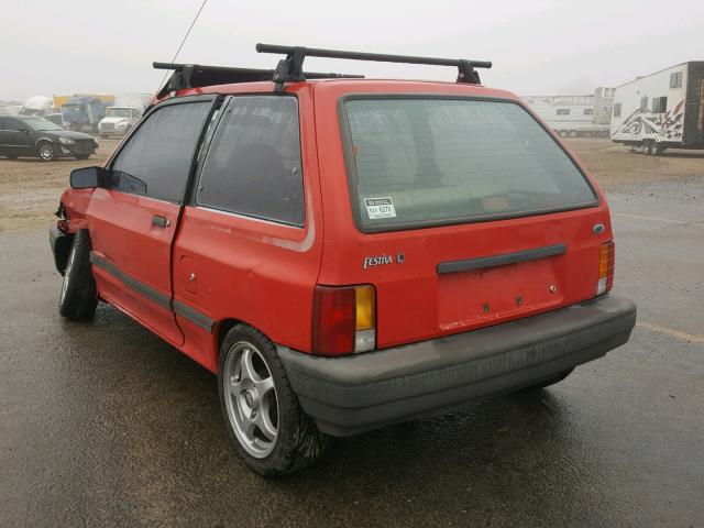 KNJBT06K4K6133480 - 1989 FORD FESTIVA L RED photo 3