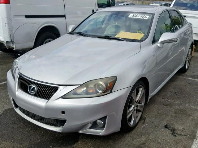 JTHBF5C24B5141224 - 2011 LEXUS IS 250 SILVER photo 2