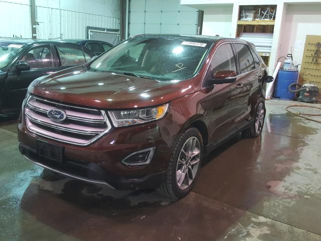 2FMPK4K89GBB88623 - 2016 FORD EDGE TITAN BURGUNDY photo 2