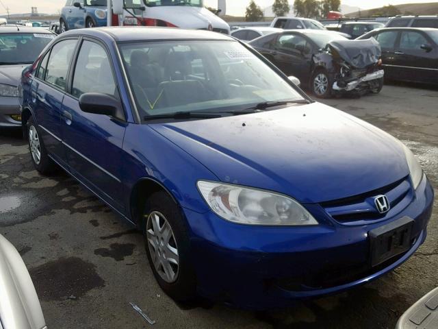 1HGES16354L005238 - 2004 HONDA CIVIC DX V BLUE photo 1