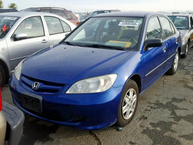 1HGES16354L005238 - 2004 HONDA CIVIC DX V BLUE photo 2