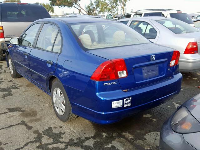 1HGES16354L005238 - 2004 HONDA CIVIC DX V BLUE photo 3