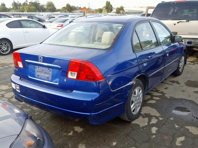 1HGES16354L005238 - 2004 HONDA CIVIC DX V BLUE photo 4