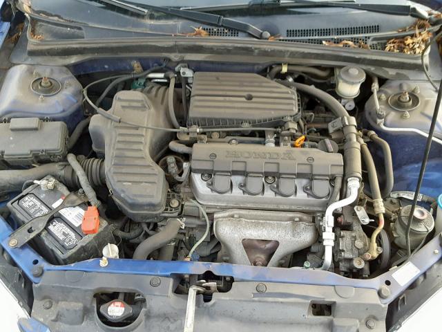 1HGES16354L005238 - 2004 HONDA CIVIC DX V BLUE photo 7