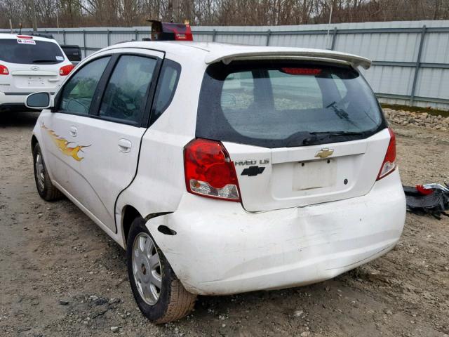 KL1TD62695B457561 - 2005 CHEVROLET AVEO BASE Ақ фото 3