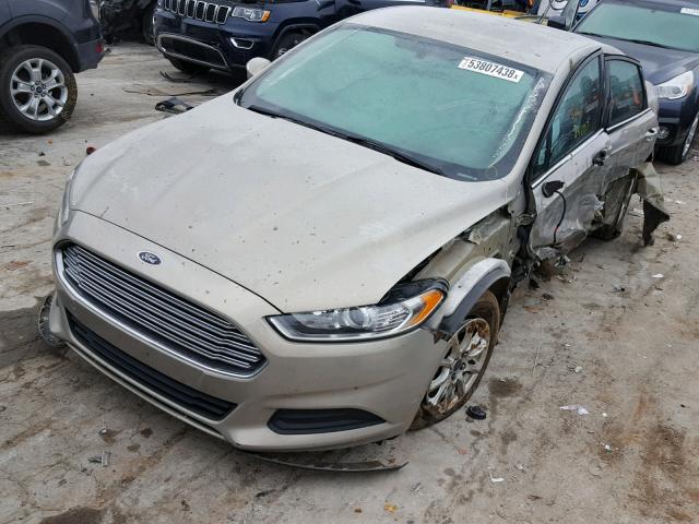 3FA6P0G79FR180294 - 2015 FORD FUSION S GOLD photo 2