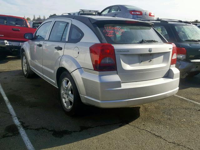 1B3HB48B68D724288 - 2008 DODGE CALIBER SX SILVER photo 3