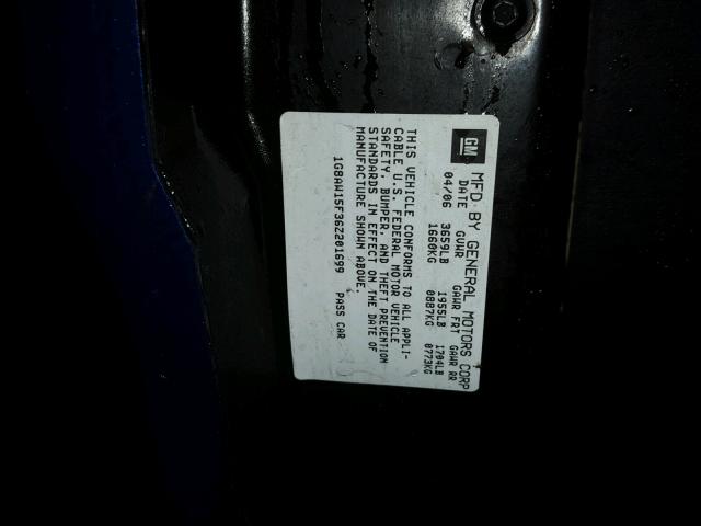 1G8AW15F36Z201699 - 2006 SATURN ION LEVEL BLUE photo 10