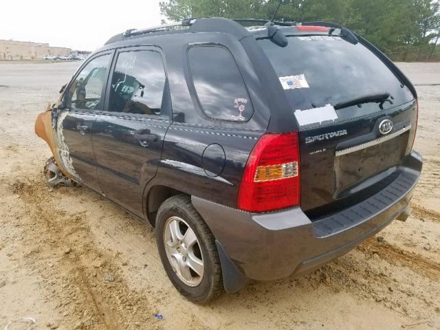 KNDJF724387527769 - 2008 KIA SPORTAGE L BLACK photo 3