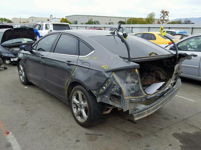 3FA6P0G73GR247490 - 2016 FORD FUSION S GRAY photo 3