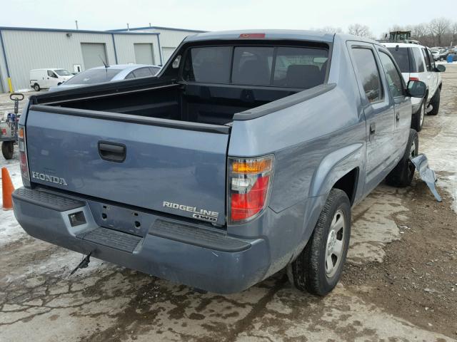 2HJYK16298H524455 - 2008 HONDA RIDGELINE BLUE photo 4