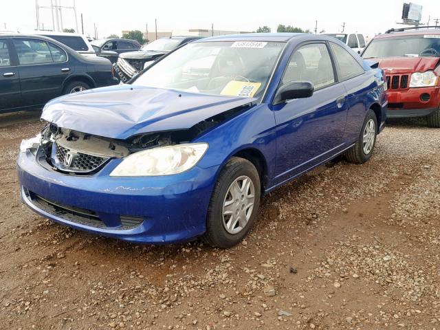 1HGEM22104L050429 - 2004 HONDA CIVIC DX V BLUE photo 2