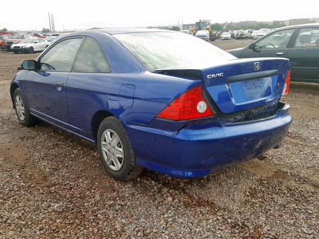 1HGEM22104L050429 - 2004 HONDA CIVIC DX V BLUE photo 3