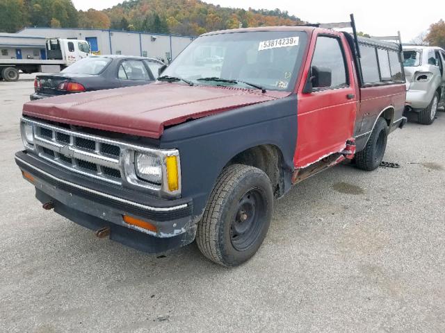 1GCCS14R2P8126975 - 1993 CHEVROLET S TRUCK S1 MAROON photo 2