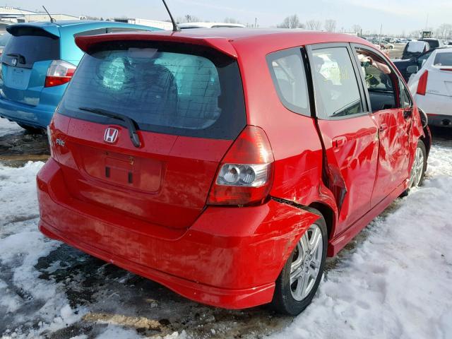 JHMGD37697S022915 - 2007 HONDA FIT S 红色 照片 4