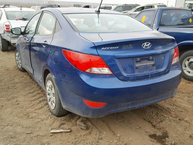 KMHCT4AEXGU162349 - 2016 HYUNDAI ACCENT SE BLUE photo 3