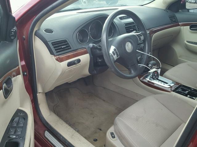 1G8ZS57N87F295799 - 2007 SATURN AURA XE RED photo 9