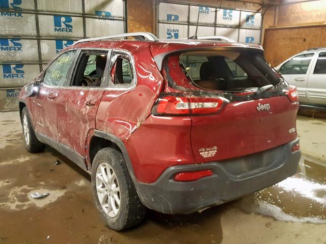 1C4PJMCB3HW615005 - 2017 JEEP CHEROKEE L RED photo 3