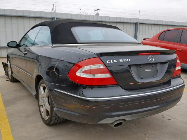 WDBTK75J55F140470 - 2005 MERCEDES-BENZ CLK 500 BLACK photo 3