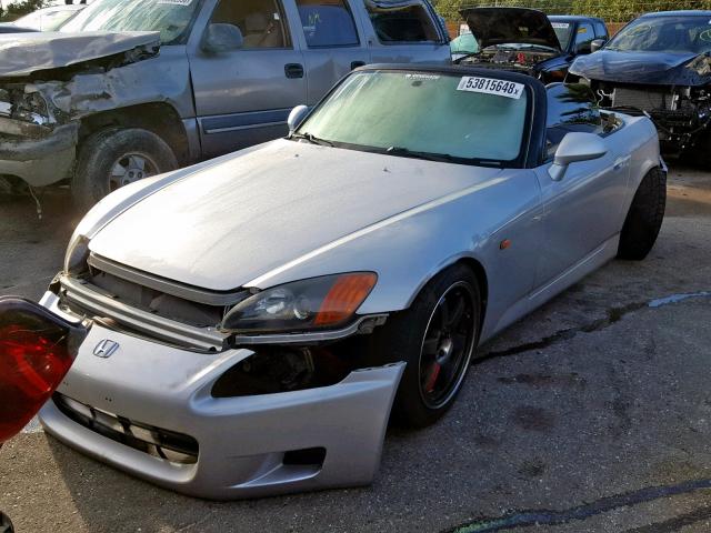 JHMAP11432T006656 - 2002 HONDA S2000 SILVER photo 2