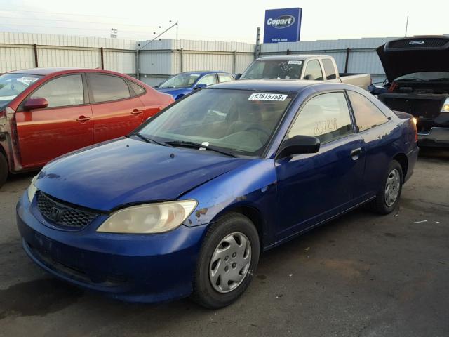 1HGEM21195L040985 - 2005 HONDA CIVIC DX V BLUE photo 2