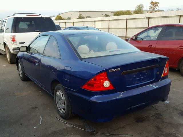 1HGEM21195L040985 - 2005 HONDA CIVIC DX V BLUE photo 3