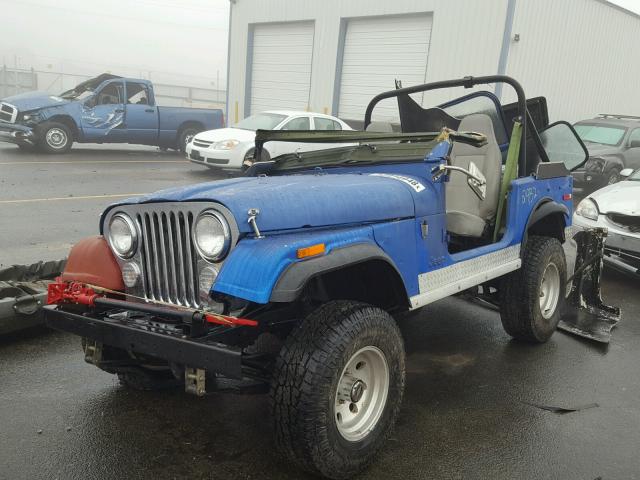 J7F93EH040525 - 1977 JEEP CJ7 BLUE photo 2