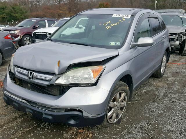 5J6RE487X8L008239 - 2008 HONDA CR-V EXL SILVER photo 2