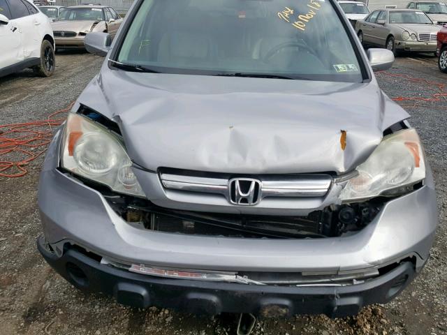 5J6RE487X8L008239 - 2008 HONDA CR-V EXL SILVER photo 9