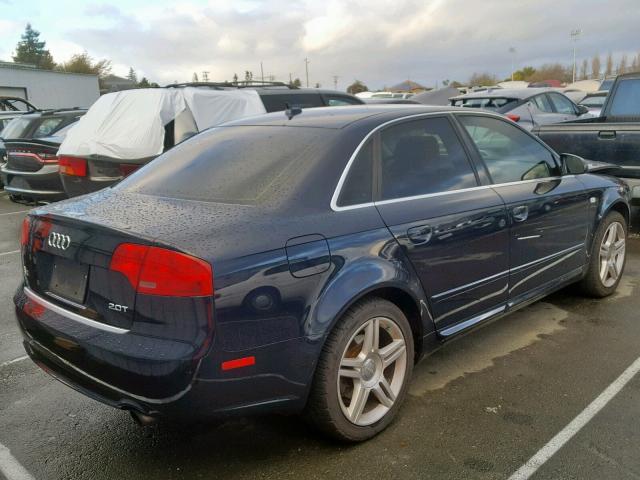 WAUAF78E58A051850 - 2008 AUDI A4 2.0T BLUE photo 4