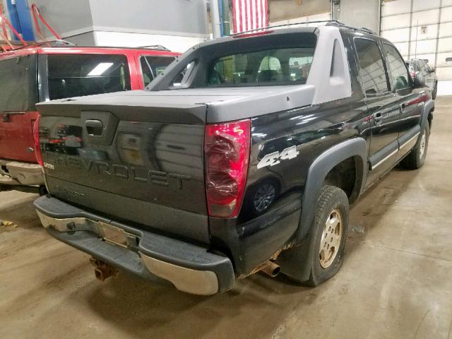 3GNEK12T14G137986 - 2004 CHEVROLET AVALANCHE BLACK photo 4