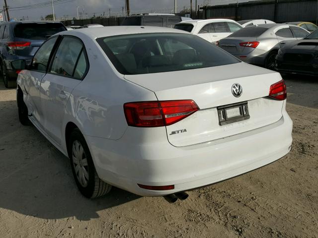 3VW2K7AJ2FM417397 - 2015 VOLKSWAGEN JETTA BASE WHITE photo 3