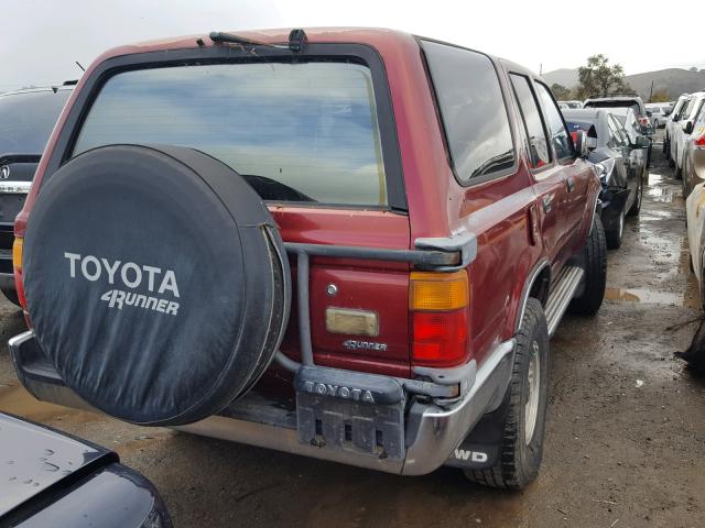 JT3VN39W1L0002347 - 1990 TOYOTA 4RUNNER VN RED photo 4