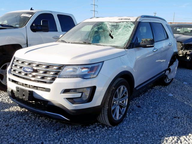 1FM5K7F88HGE36406 - 2017 FORD EXPLORER L WHITE photo 2