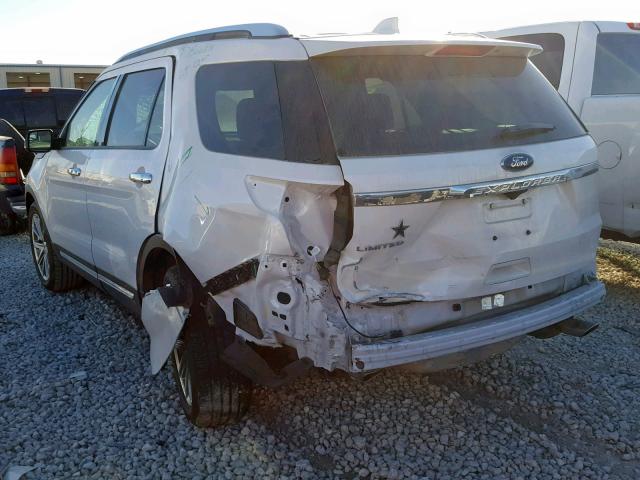 1FM5K7F88HGE36406 - 2017 FORD EXPLORER L WHITE photo 3