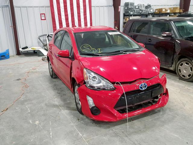 JTDKDTB32F1100044 - 2015 TOYOTA PRIUS C RED photo 1