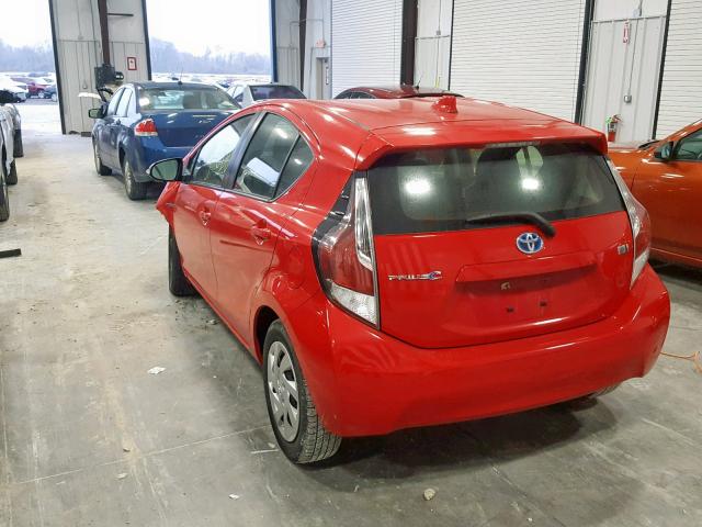 JTDKDTB32F1100044 - 2015 TOYOTA PRIUS C RED photo 3