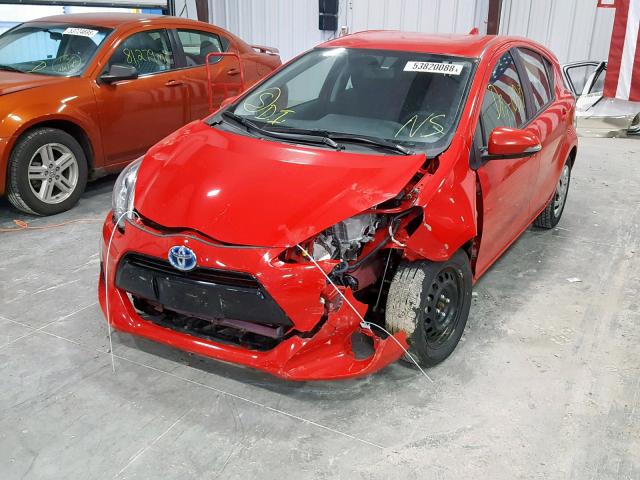 JTDKDTB32F1100044 - 2015 TOYOTA PRIUS C RED photo 9