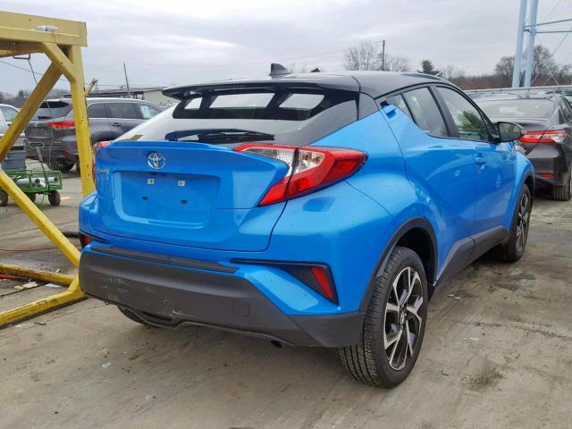 JTNKHMBX0K1016257 - 2019 TOYOTA C-HR XLE BLUE photo 4