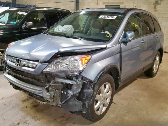 5J6RE48778L036886 - 2008 HONDA CR-V EXL BLUE photo 2