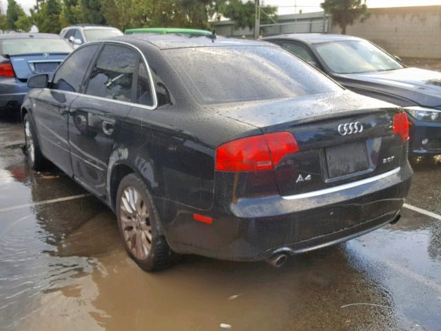 WAUAF78E98A152633 - 2008 AUDI A4 2.0T BLACK photo 3