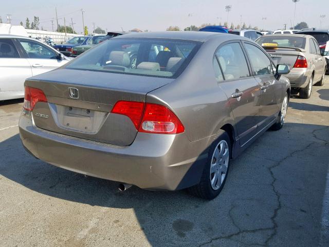 2HGFA16578H329979 - 2008 HONDA CIVIC LX GRAY photo 4