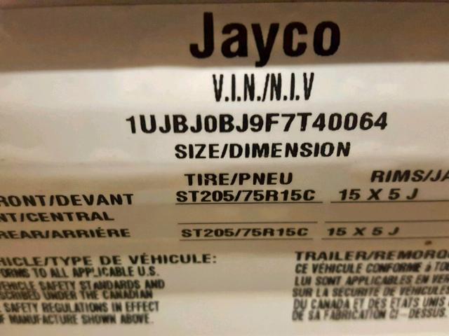 1UJBJ0BJ9F7T40064 - 2015 JAYCO JAY FLIGHT  WHITE photo 10