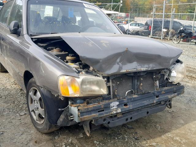 KMHCG45C62U401658 - 2002 HYUNDAI ACCENT GL GRAY photo 9