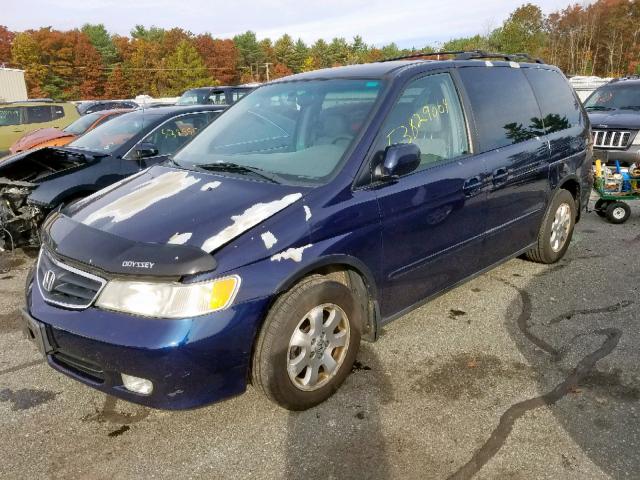 5FNRL18844B089741 - 2004 HONDA ODYSSEY EX BLUE photo 2